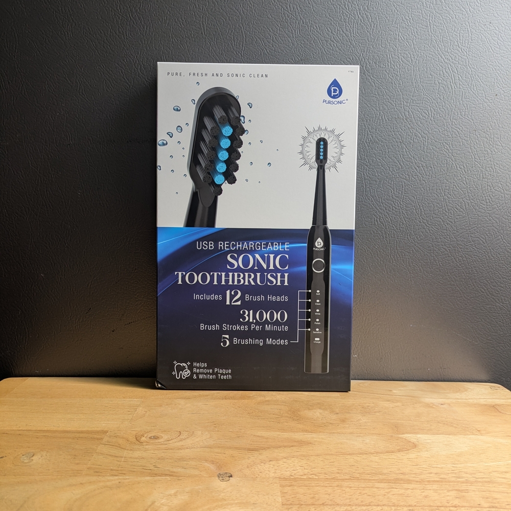 PluggedIn USB Rechargeable Sonic Toothbrush - Black